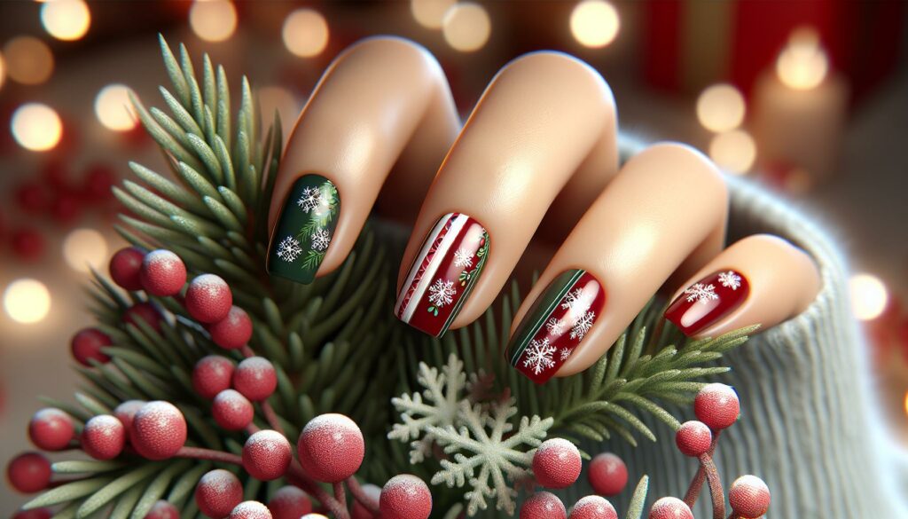 acrylic:loq8cajpyia= simple christmas nails